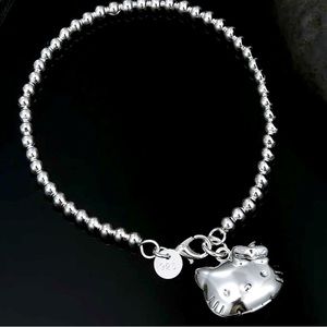 Stamped! Sterling silver she’ll kitty ball bracelet locket!